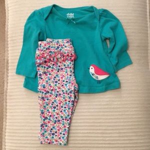 Carters Infant Girls Legging and Shirt 3 to 6